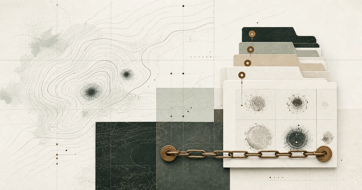 Weather contours and varied impact impressions connect to an indexed chain of hail evidence tabs.