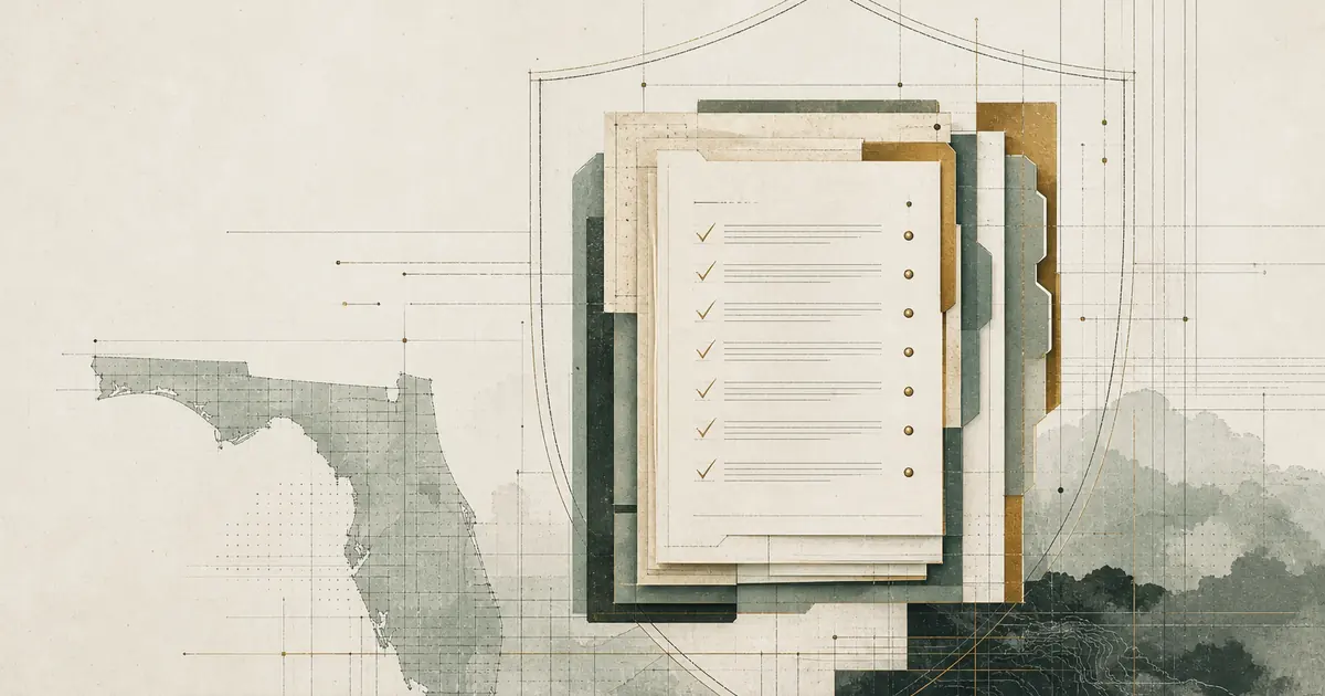 Contract sheets, disclosure tabs, and review controls arranged in a protective composition.